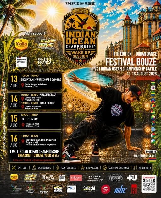 Visszatér a Festival Bouzé Mauritiusra: városi tánc és kultúra augusztus 13-16 között
